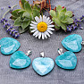 Quartz turquoise pendant Heart 2.4 cm