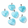 Quartz turquoise pendant Heart 2.4 cm