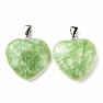 Quartz green pendant Heart 2.4 cm