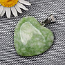 Quartz green pendant Heart 2.4 cm