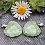 Quartz green pendant Heart 2.4 cm