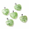 Quartz green pendant Heart 2.4 cm