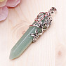 Aventurine green crystal pendant with flowers