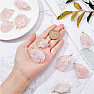 Rose quartz raw pendant with metal ornaments