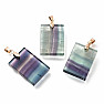 Fluorite pendant Rectangle handle gold color