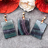 Fluorite pendant Rectangle handle gold color