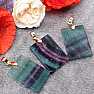 Fluorite pendant Rectangle handle gold color