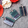 Fluorite pendant Rectangle handle silver color