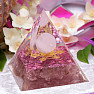 Orgonite pyramid with strawberry crystal