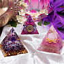 Orgonite pyramid with strawberry crystal