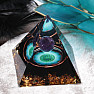 Orgonite pyramid with black agate