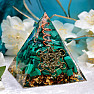 Orgonite Pyramid Hexagram with Malachite and Crystal Crystal