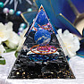 Orgonite pyramid with obsidian and lapis lazuli