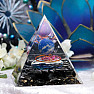 Orgonite pyramid with obsidian and lapis lazuli