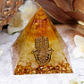 Orgonite Hamsa pyramid with citrine