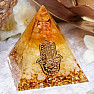 Orgonite Hamsa pyramid with citrine