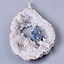 Agate drusen pendant with kyanite crystal