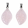 Rose quartz pendant Leaf