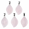 Rose quartz pendant Leaf