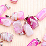 Agate light purple tambled pendant