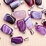 Agate dark purple tambled pendant