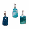 Agate blue tambled pendant