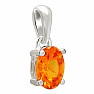 Mandarin garnet pendant silver Ag 925 PBC201-OGF