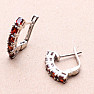 Silver earrings with cut garnets Ag 925 015915 GT