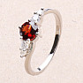 Silver ring with cut garnet and zircons Ag 925 011580 GT