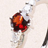 Silver ring with cut garnet and zircons Ag 925 011580 GT