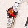 Silver ring with cut garnet and zircons Ag 925 011580 GT