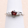 Silver ring with cut garnet and zircons Ag 925 011580 GT