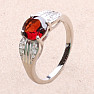 Silver ring with cut garnet and zircons Ag 925 026068 GT