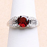 Silver ring with cut garnet and zircons Ag 925 026068 GT