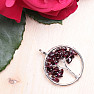 Garnet pendant Tree of life 3 cm