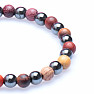 Bracelet made of wooden beads and hematite beads