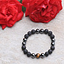 Lava stone men&#39;s bracelet with hematite and tiger&#39;s eye