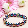 Hematite rainbow bracelet made of beads 11 mm