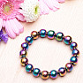 Hematite rainbow bracelet made of beads 11 mm