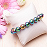 Hematite rainbow bracelet made of beads 11 mm