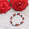 Hematite, carnelian and howlite white bead bracelet RB Design 26