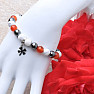 Hematite, carnelian and howlite white bead bracelet RB Design 26