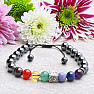 Hematite Om Symbol Chakra Bracelet with Shamballa Clasp