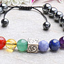 Hematite Om Symbol Chakra Bracelet with Shamballa Clasp