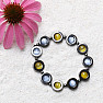 Hematite bracelet rings with ulexite beads