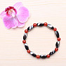 Twist hematite bracelet with carnelian beads