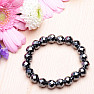 Hematite cut bracelet made of beads 10 mm