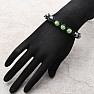 Shamballa hematite bracelet with green beads