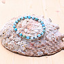 Hemimorphite with hematite beaded bracelet