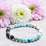 Hemimorphite luxury beaded bracelet with lava